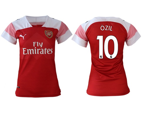 Women's Arsenal #10 Ozil Home Soccer Club Jersey
